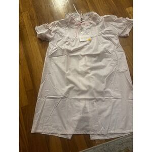 Vintage Kodel Light Pink Robe Lace Duster Back Ties Sz S Springmaid Fabric NWT!‎